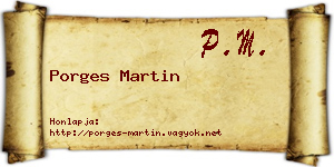 Porges Martin névjegykártya