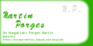 martin porges business card